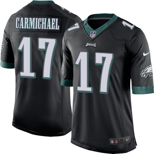 Men's Limited Harold Carmichael Nike Jersey Black Alternate - #17 NFL Philadelphia Eagles